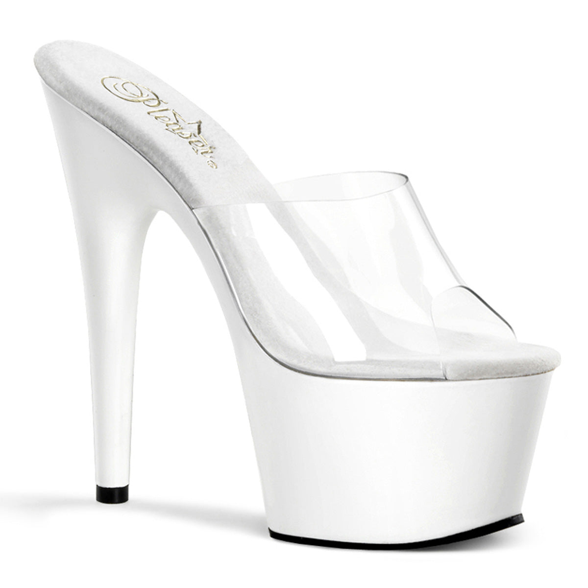 Pleaser Adore-701 in Clear/White â Pleaser Shoes