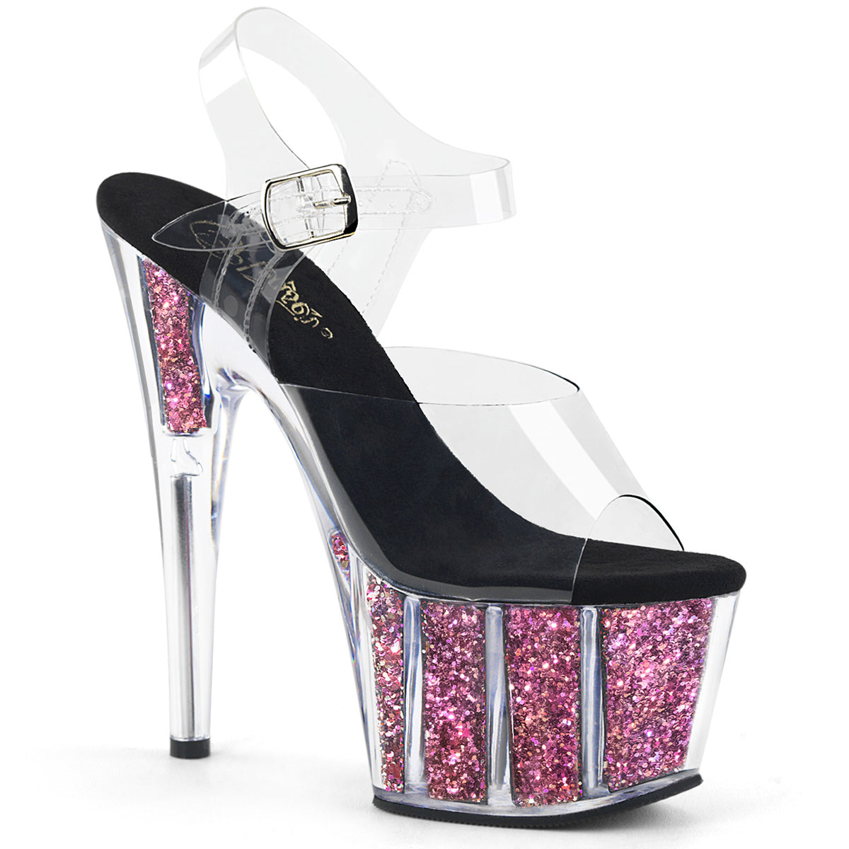 Pleaser Adore708CG in Clear/Pink Pleaser Shoes