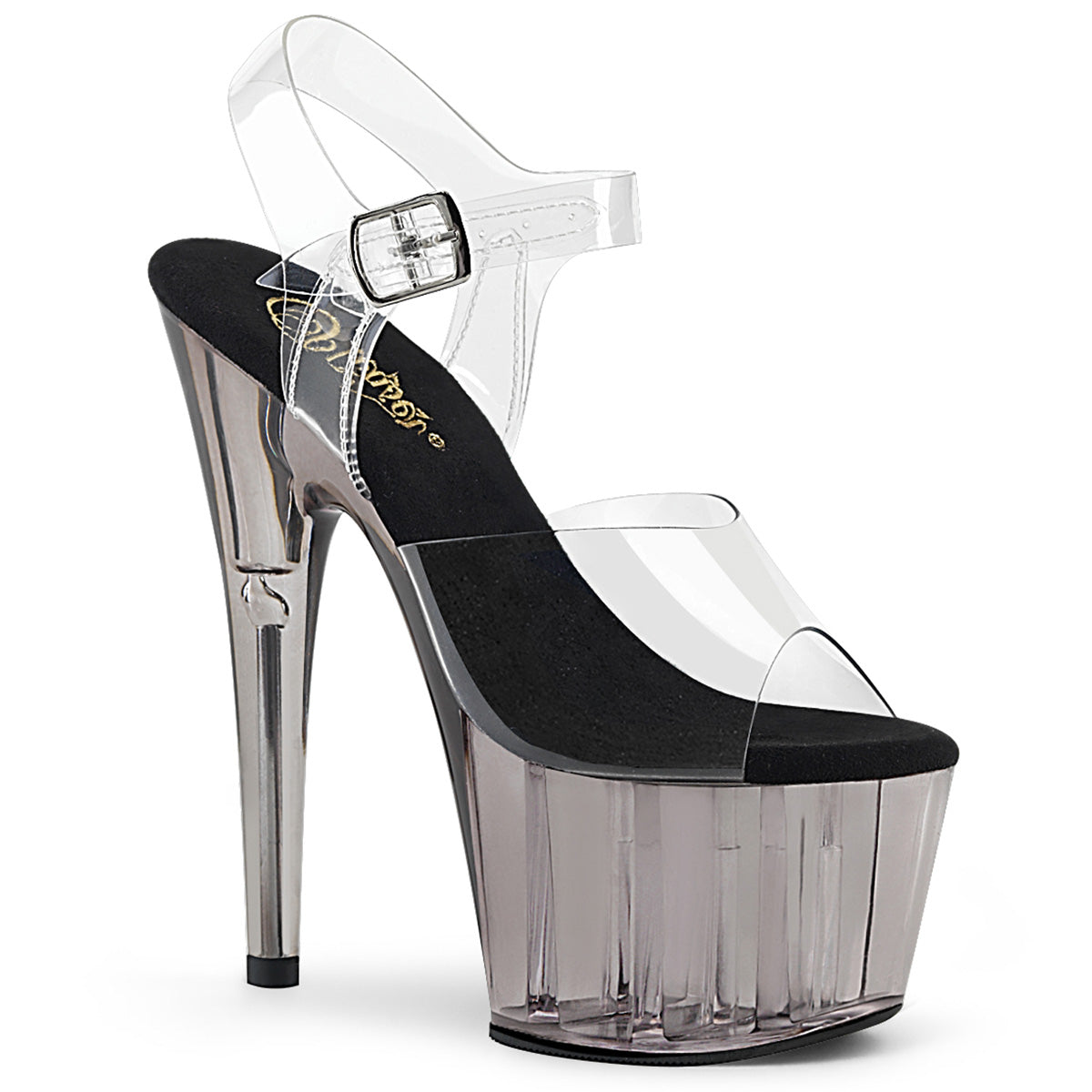 Pleaser Adore708T in Clear/Gray Pleaser Shoes