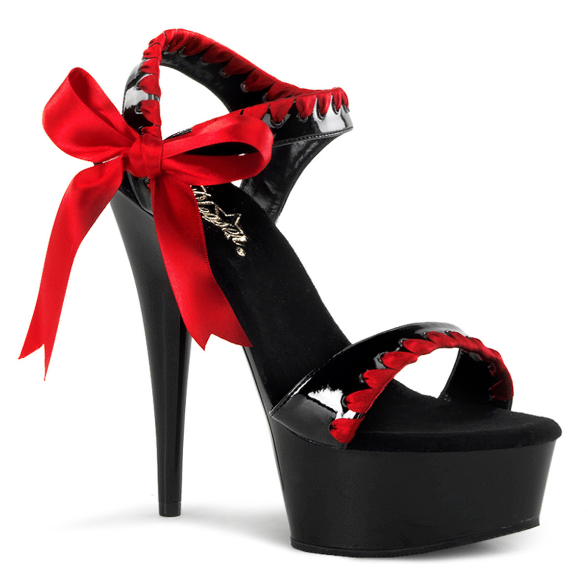 Pleaser Delight-615 in Red/Black â Pleaser Shoes