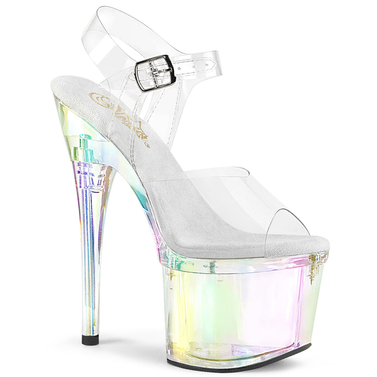Pleaser Esteem708RBP in Clear Pleaser Shoes