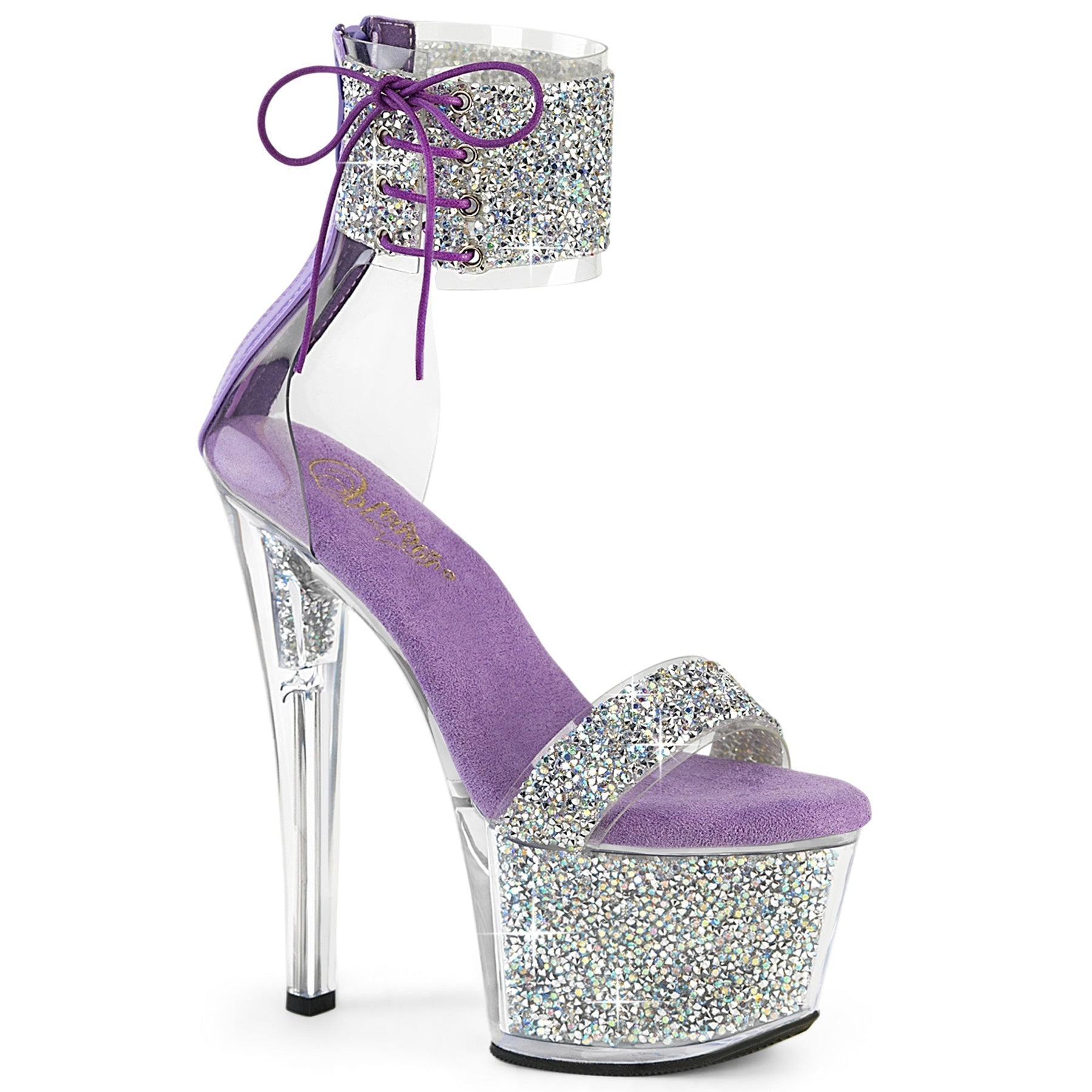 Pleaser Sky-327RSI in Silver/Purple â Pleaser Shoes