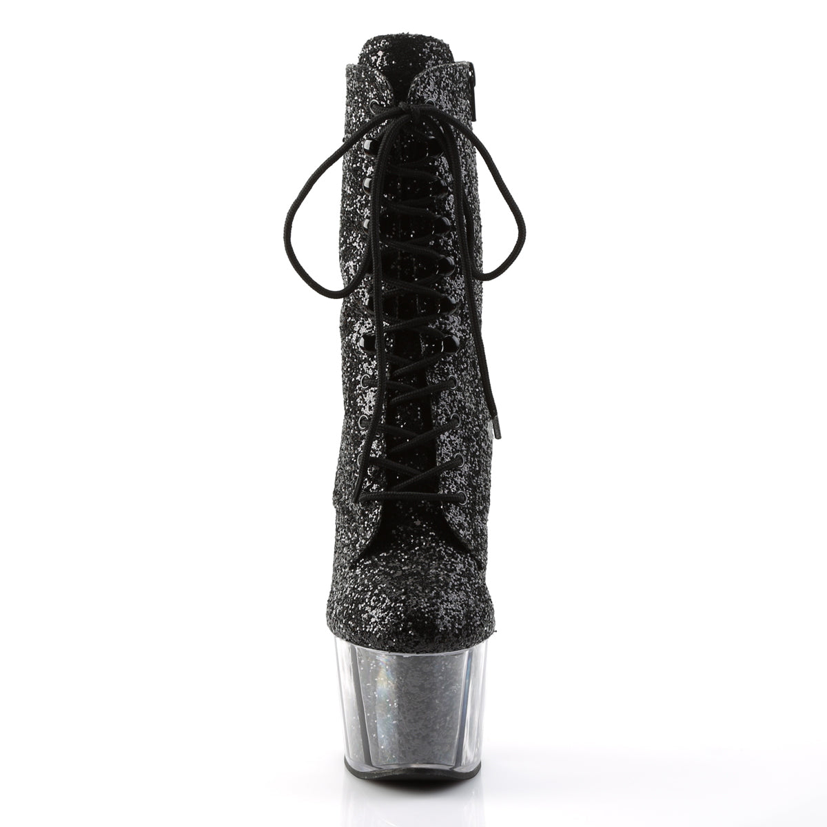 Pleaser Adore-1020G – Bottines Femme Talon 17,8 Cm Plateforme 7 Cm, Lacets & Zip, Style Gothique