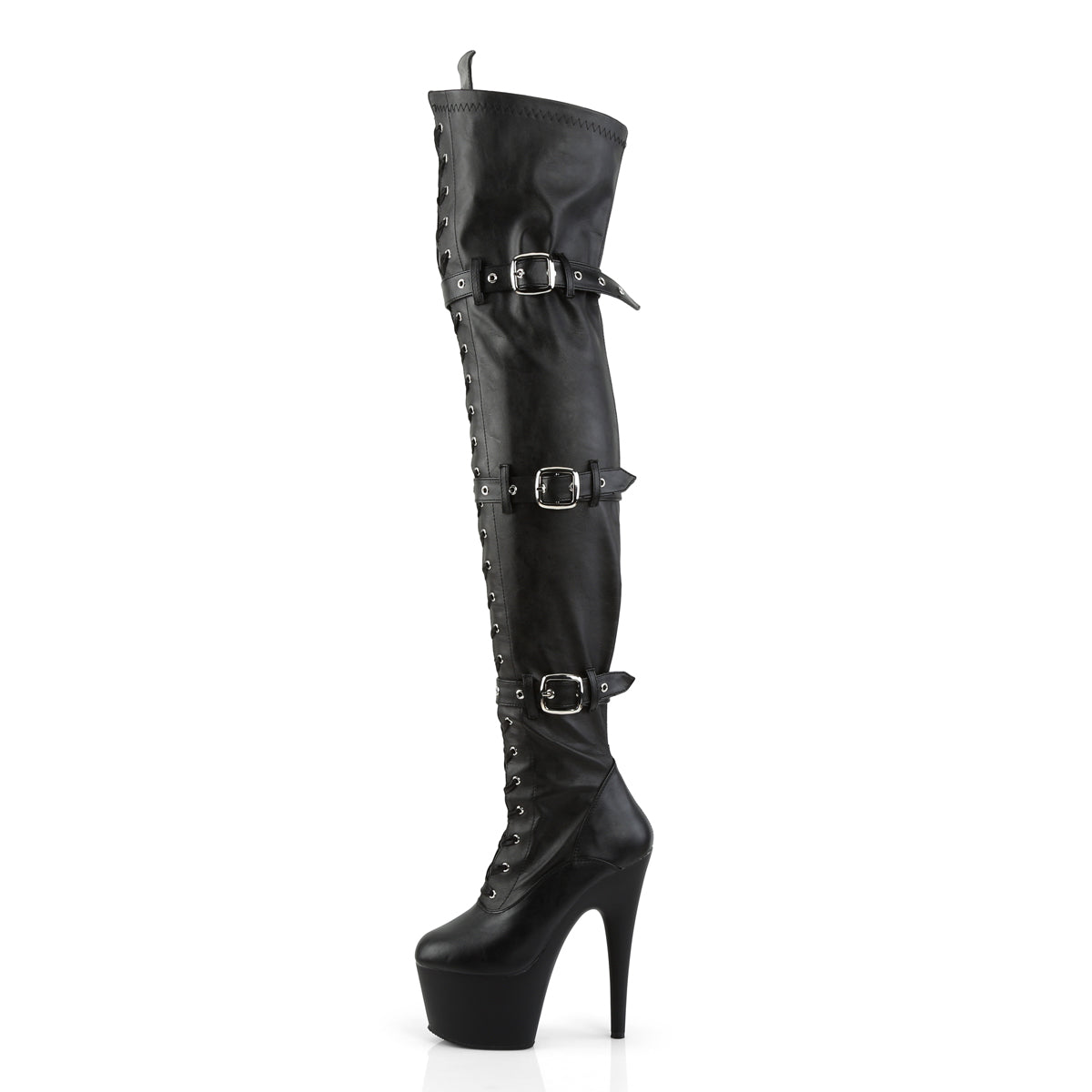 Pleaser Adore-3028 in Black Vegan Leather/Black – Pleaser Shoes
