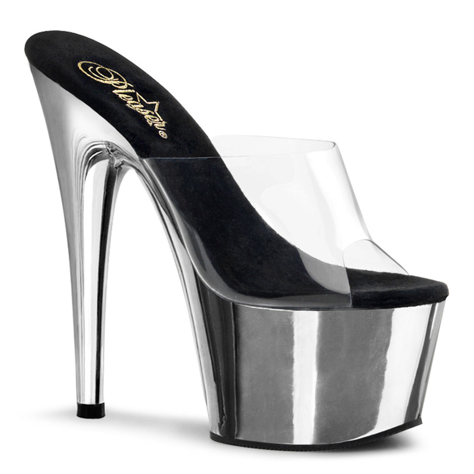 Pleaser Adore-701 in Clear/Silver Chrome – Pleaser Shoes