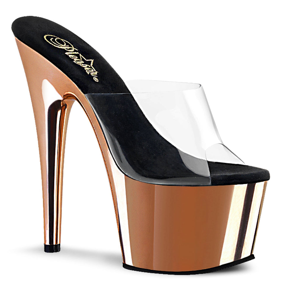 Pleaser Adore-701 in Clear/Rose Gold – Pleaser Shoes
