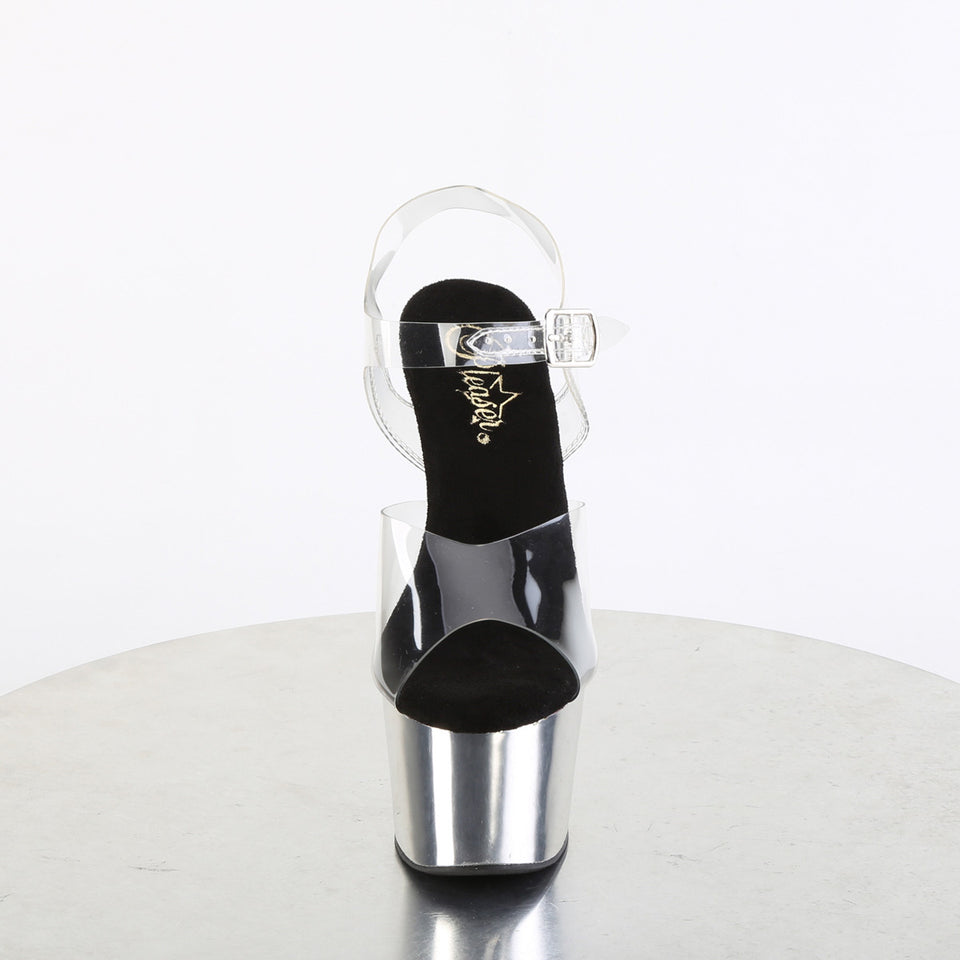 Pleaser Adore-708 in Clear/Silver – Pleaser Shoes