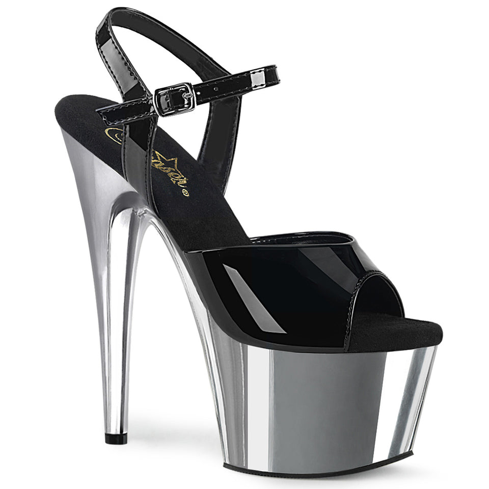 Pleaser Adore-709 in Black/Silver Chrome – Pleaser Shoes