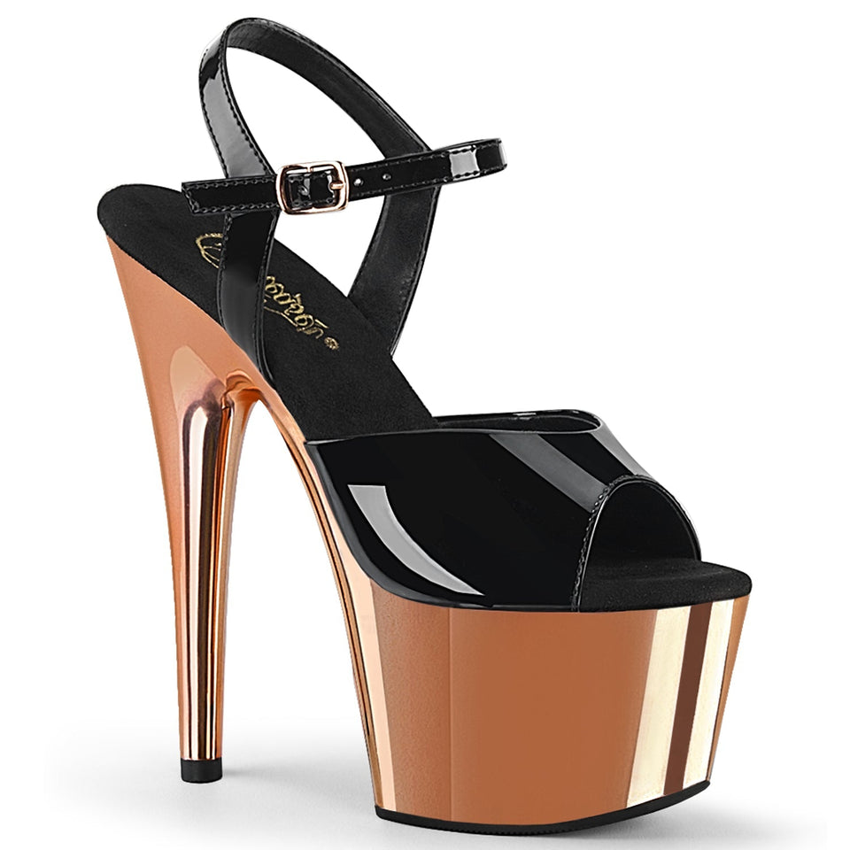 Pleaser Adore-709 in Black/Rose Gold – Pleaser Shoes