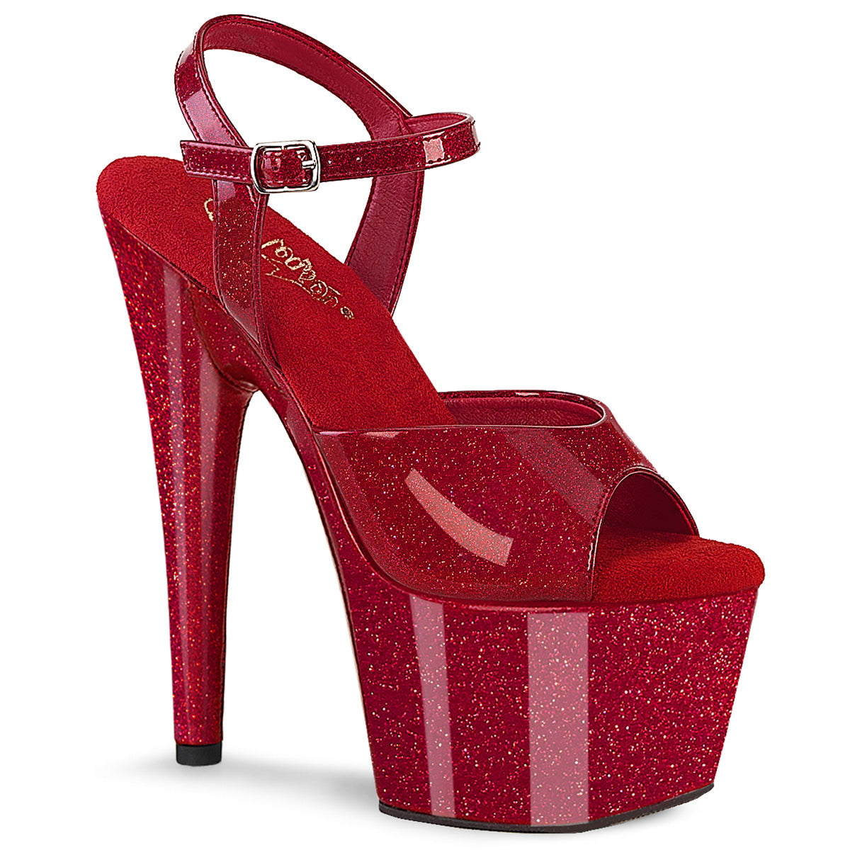Pleaser Adore709GP in Red Pleaser Shoes