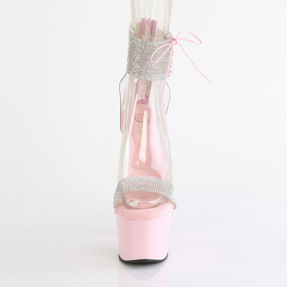 Pleaser Adore-727RS in Clear/Baby Pink – Pleaser Shoes