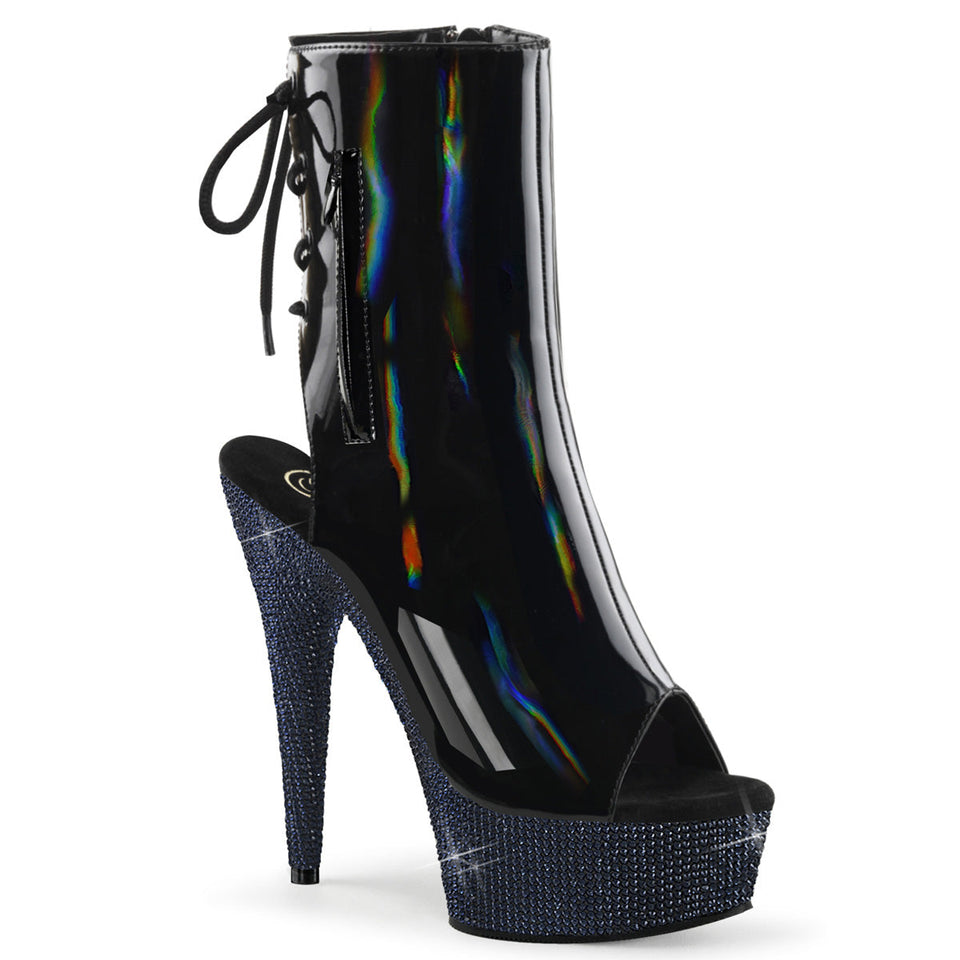 Pleaser Bejeweled-1018DM-6 in Black Hologram/Black – Pleaser Shoes