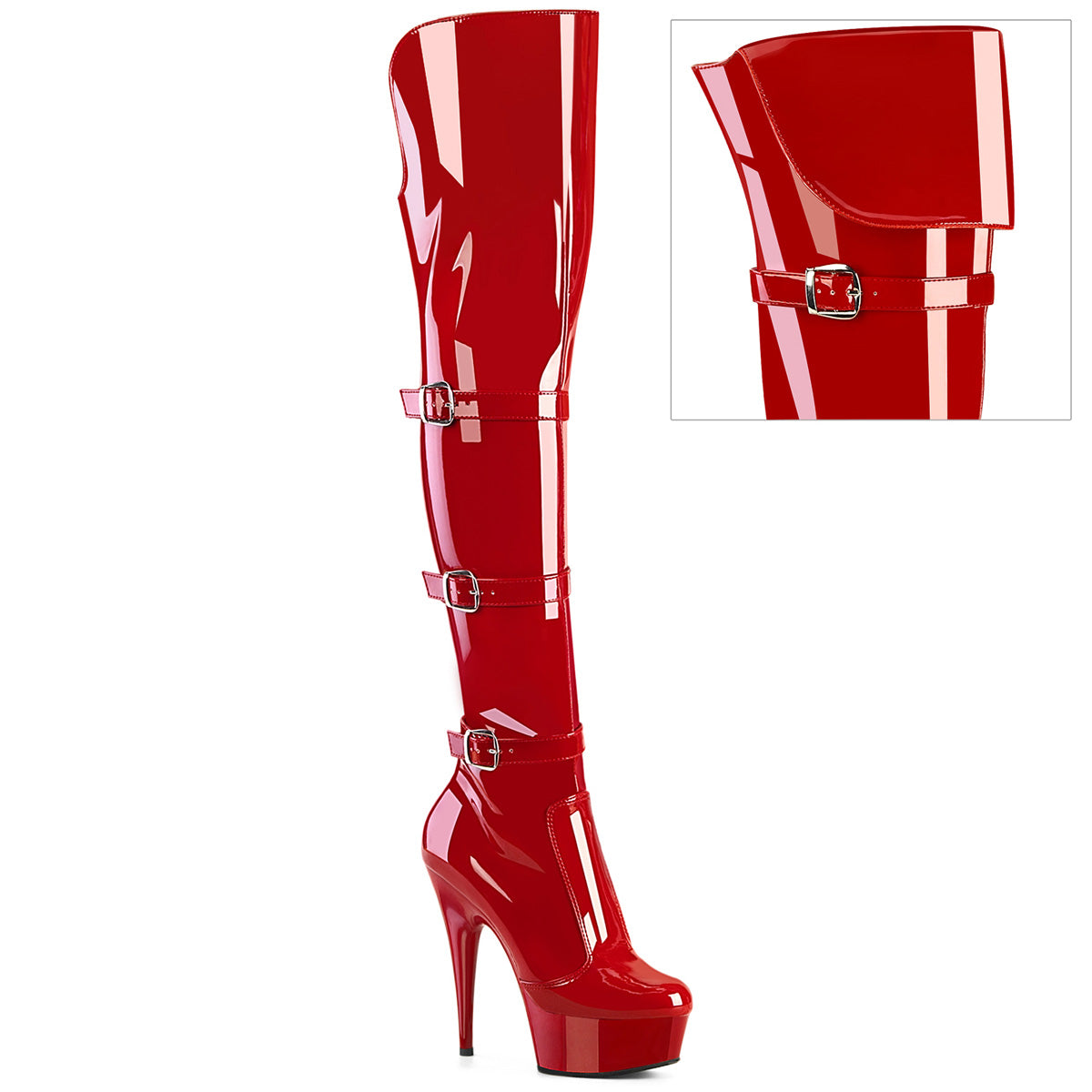 Pleaser Delight-3018 in Red – Pleaser Shoes