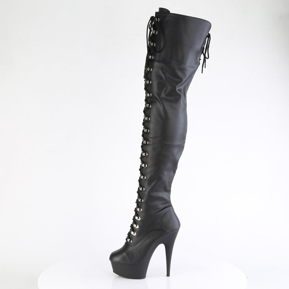 Pleaser Delight-3022 in Black Vegan Leather – Pleaser Shoes