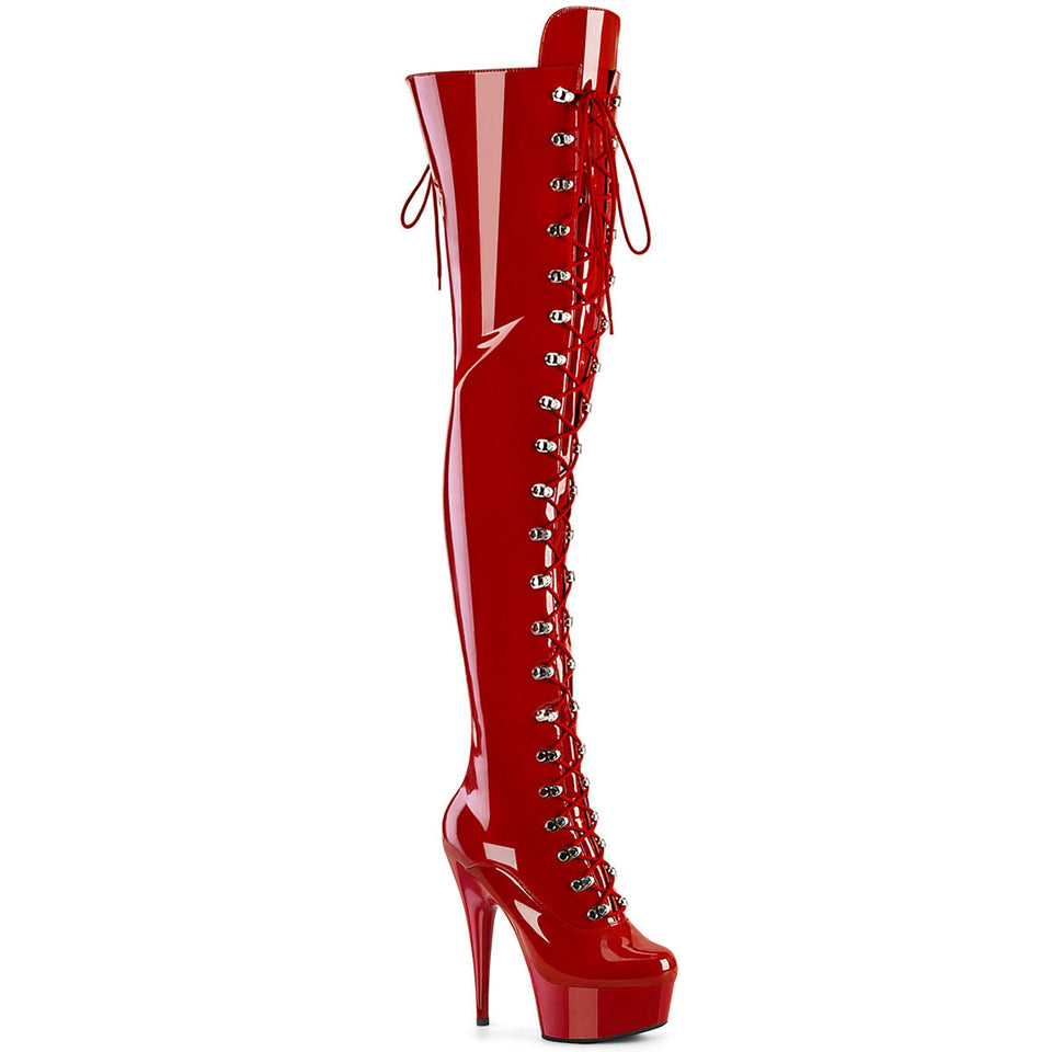 Pleaser Delight-3022 in Red – Pleaser Shoes