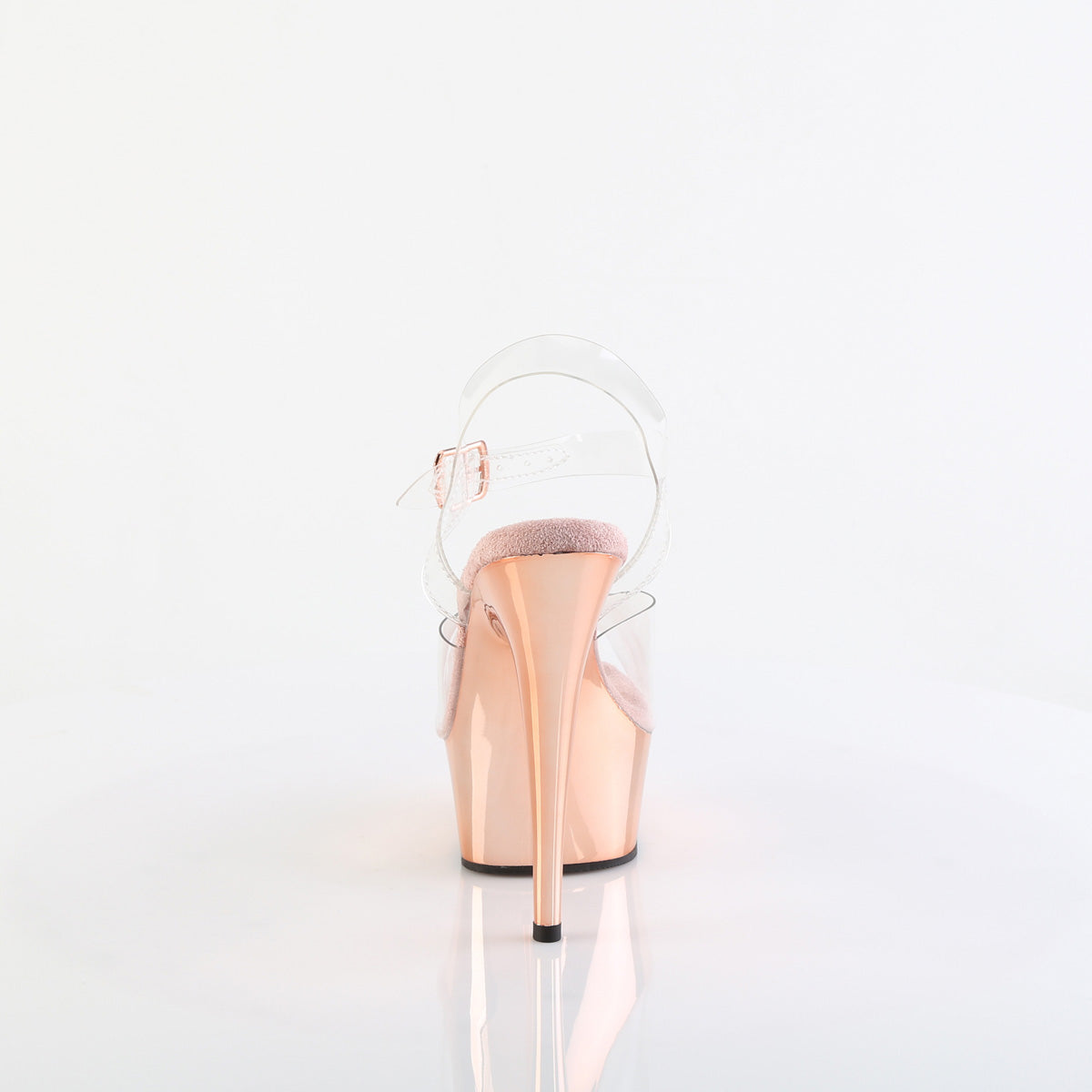Pleaser Delight-608 in Clear/Rose Gold â Pleaser Shoes
