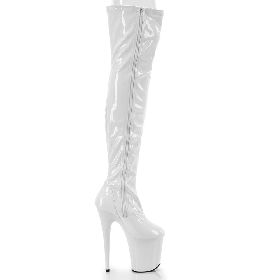 Pleaser Flamingo-3000 in White – Pleaser Shoes