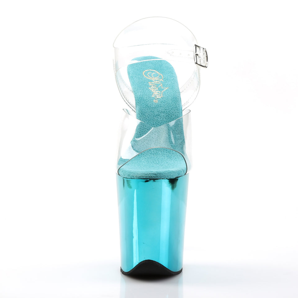 Pleaser Flamingo-808 in Clear/Teal – Pleaser Shoes