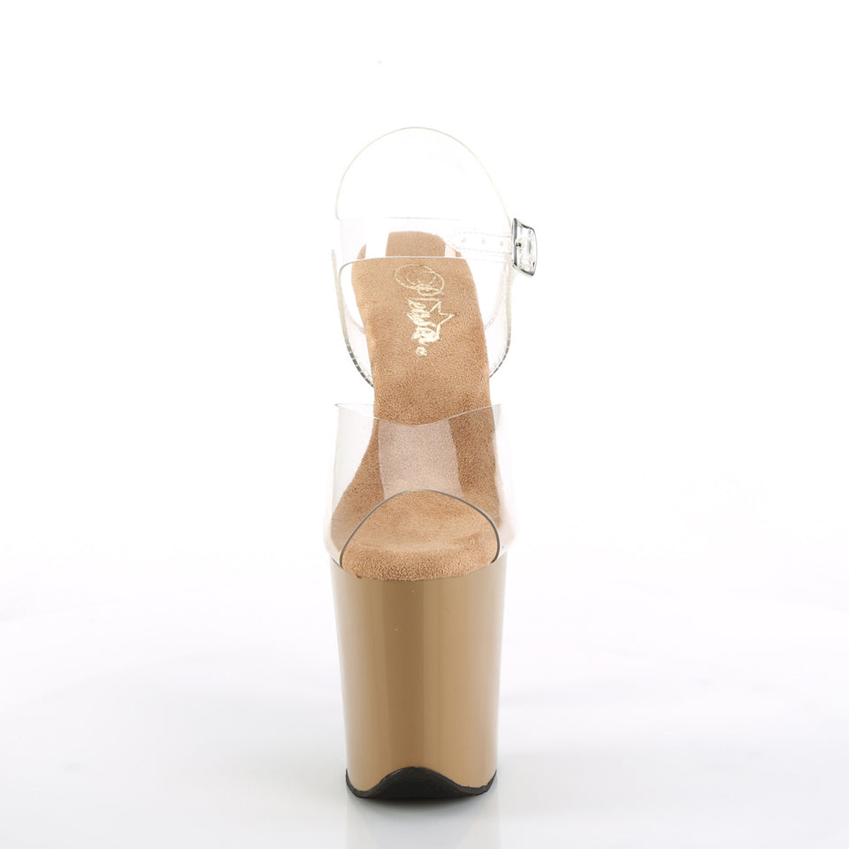 Pleaser Flamingo-808 in Clear/Tan – Pleaser Shoes