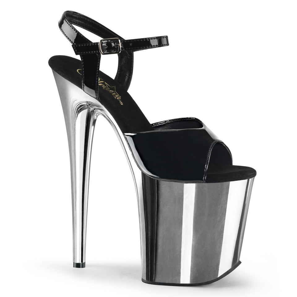 ブライダルシューズ Pleaser Flamingo-809 in Black/Silver Chrome – Pleaser Shoes