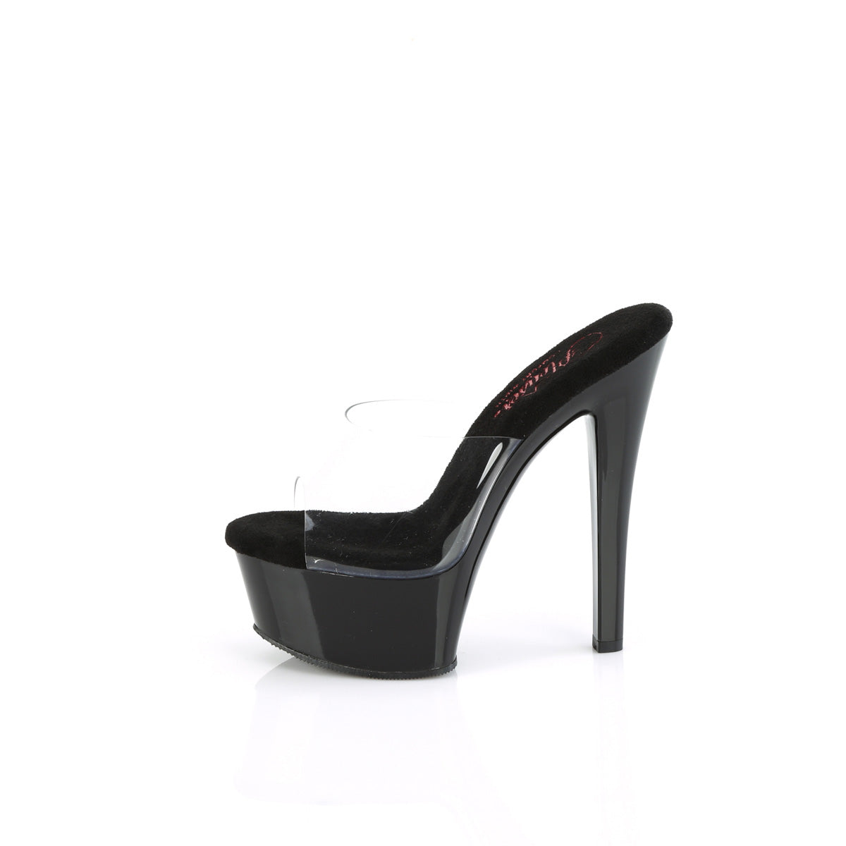 Pleaser Gleam-601 in Clear/Black â Pleaser Shoes