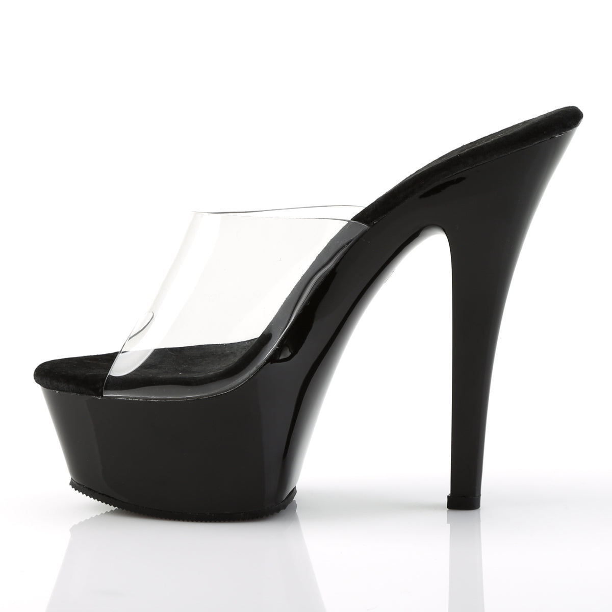 Pleaser Kiss-201 in Clear/Black – Pleaser Shoes