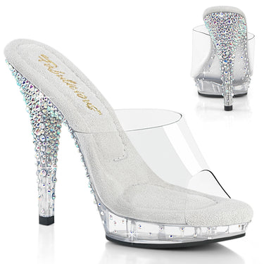 Pleaser Fabulicious LIP10X Open Toe Platform Sandals - High Heels With Ankle Strap (Women's, Black Patent)