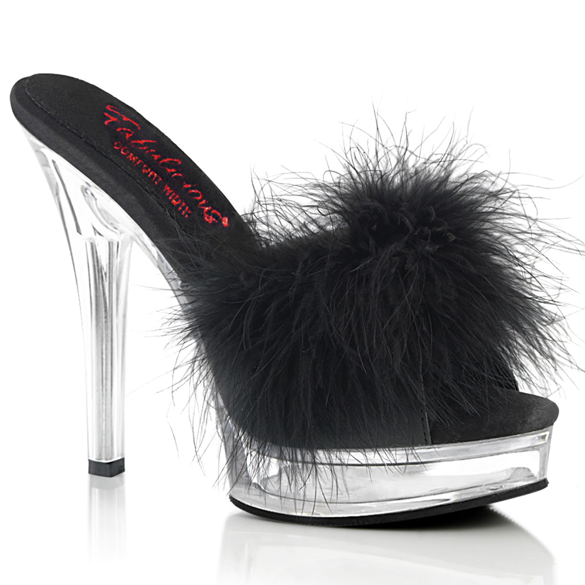 Fabulicious Majesty-501F-8 in Black Vegan Leather/Clear – Pleaser Shoes