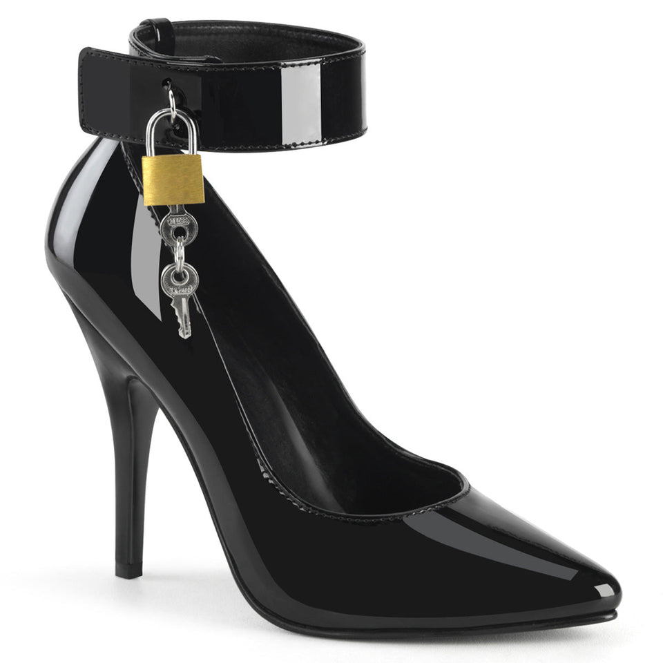 OF ALL FORM HANDSOME STRAP HEEL’ SIZE Pleaser Seduce-432 in Black – Pleaser Shoes