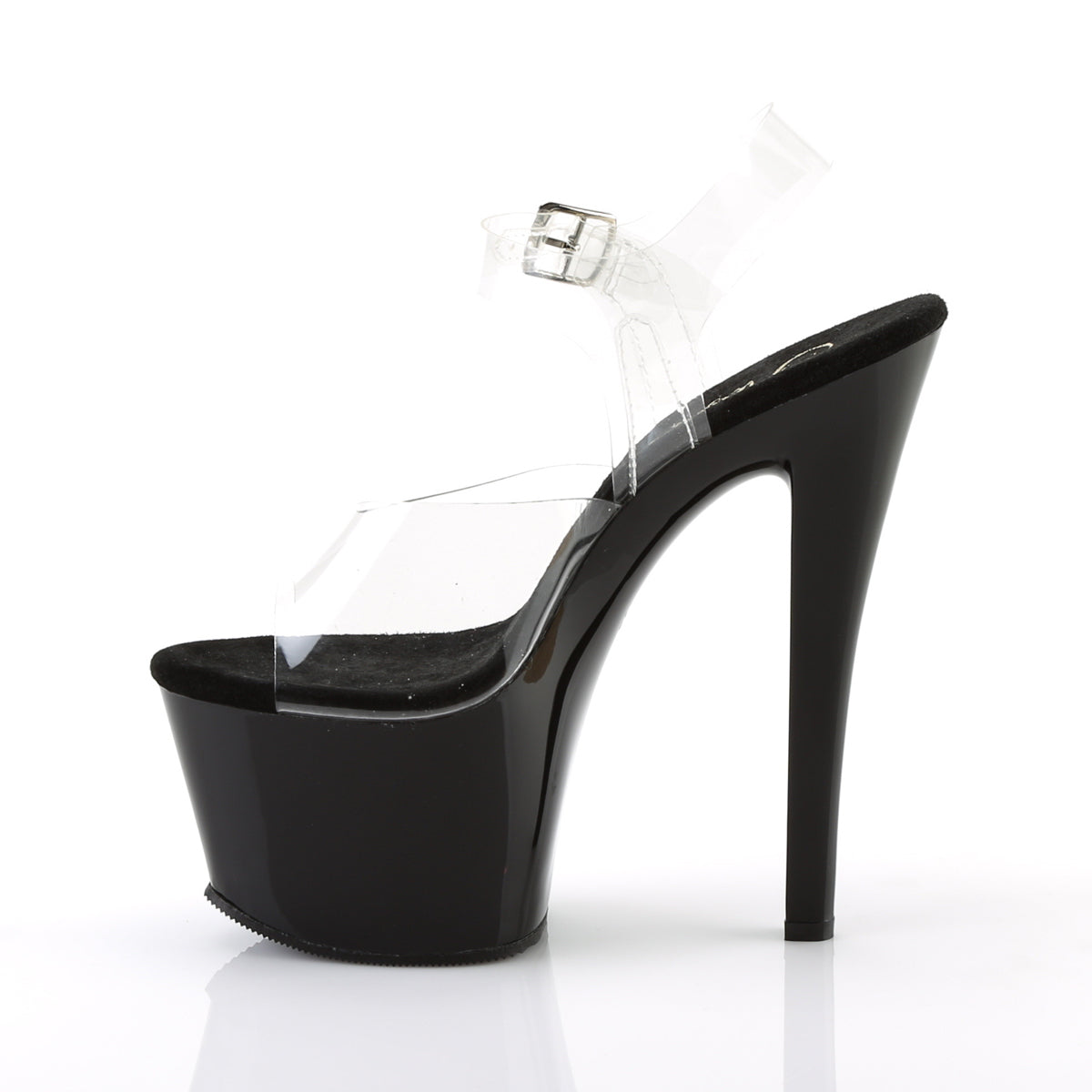 Pleaser Sky-308 in Clear/Black â Pleaser Shoes