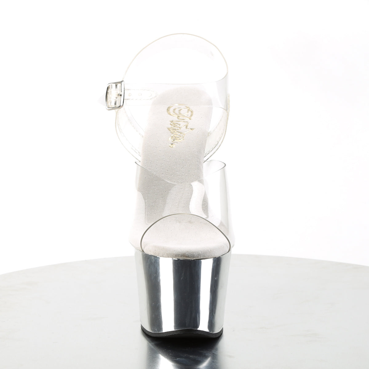 Pleaser Sky-308 in Clear/Silver â Pleaser Shoes