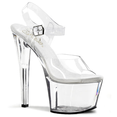 Women's Sandals Clear Block High Heel Peep Toe Ankle Strap Dress Shoes  Party | eBay