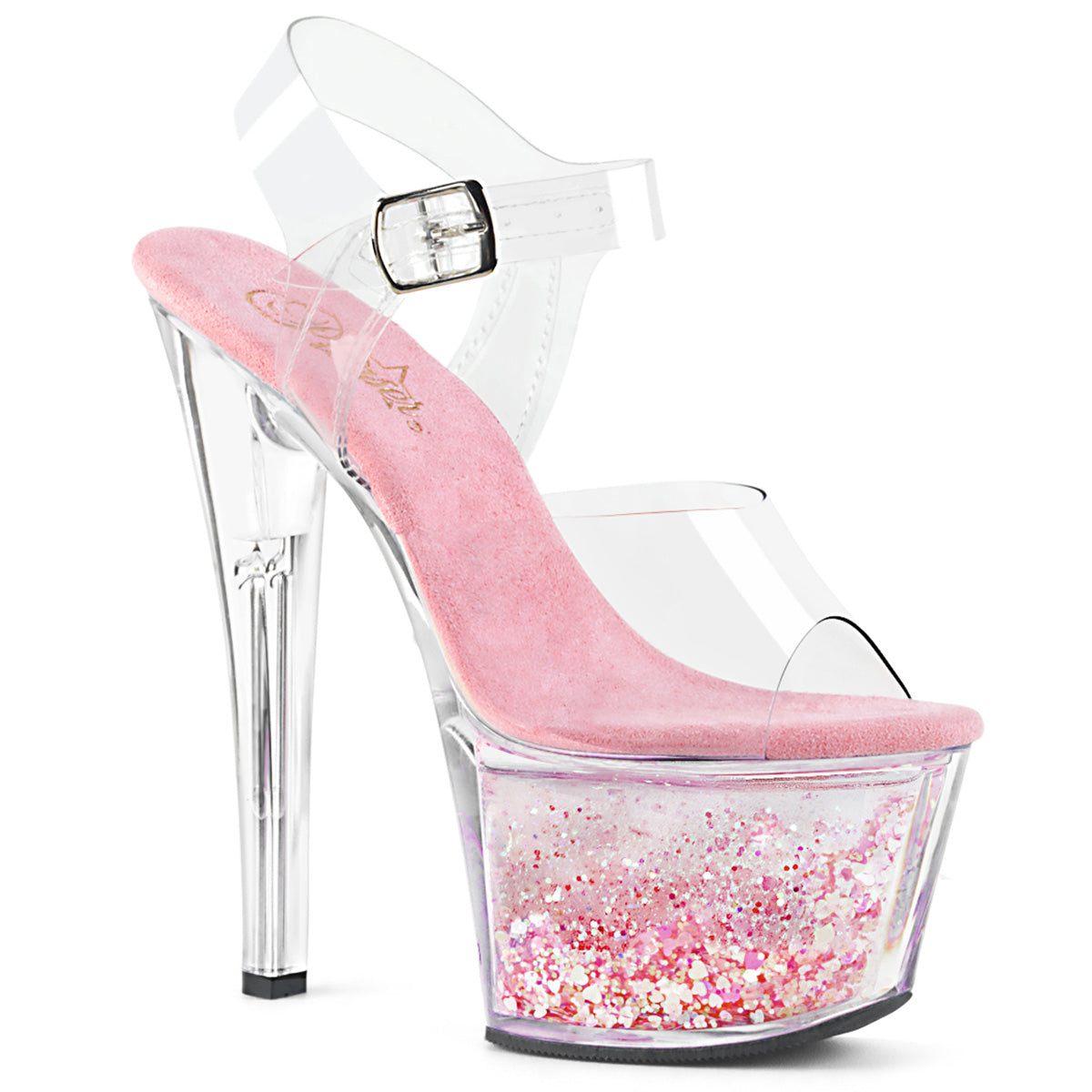 Pleaser Sky-308WHG in Clear/Baby Pink – Pleaser Shoes