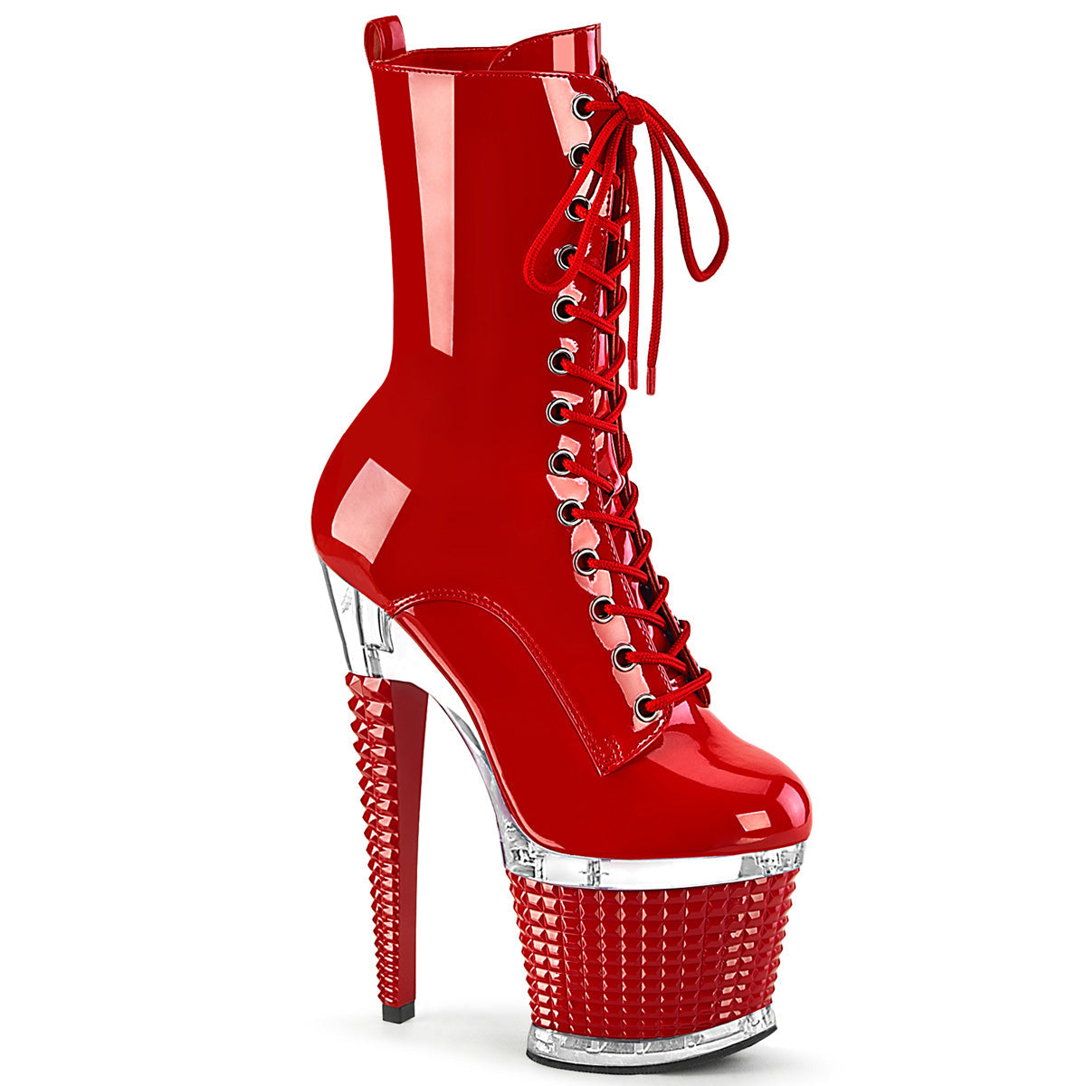 Pleaser Spectator-1040 in Red/Clear – Pleaser Shoes
