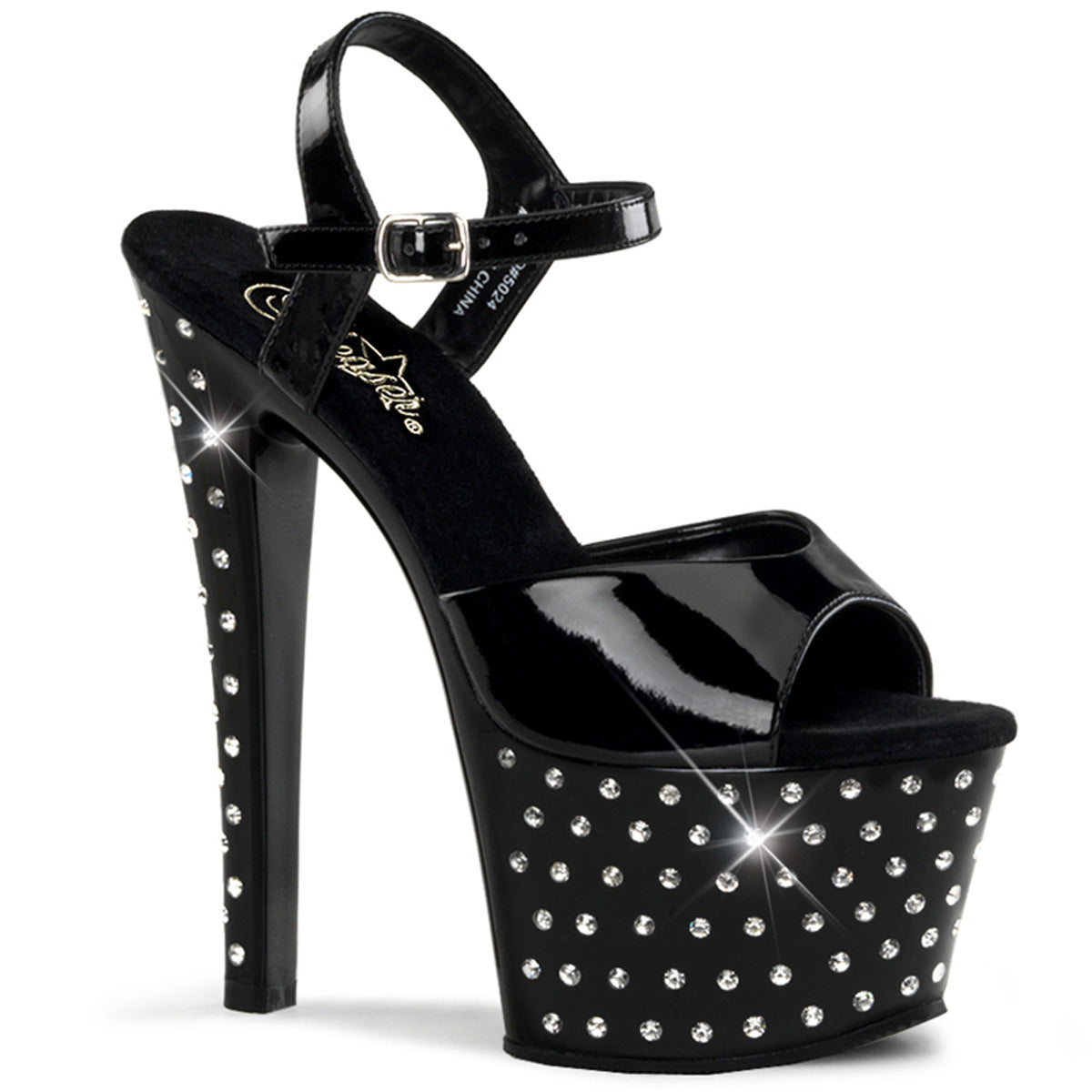Pleaser Stardust709 in Black Pleaser Shoes