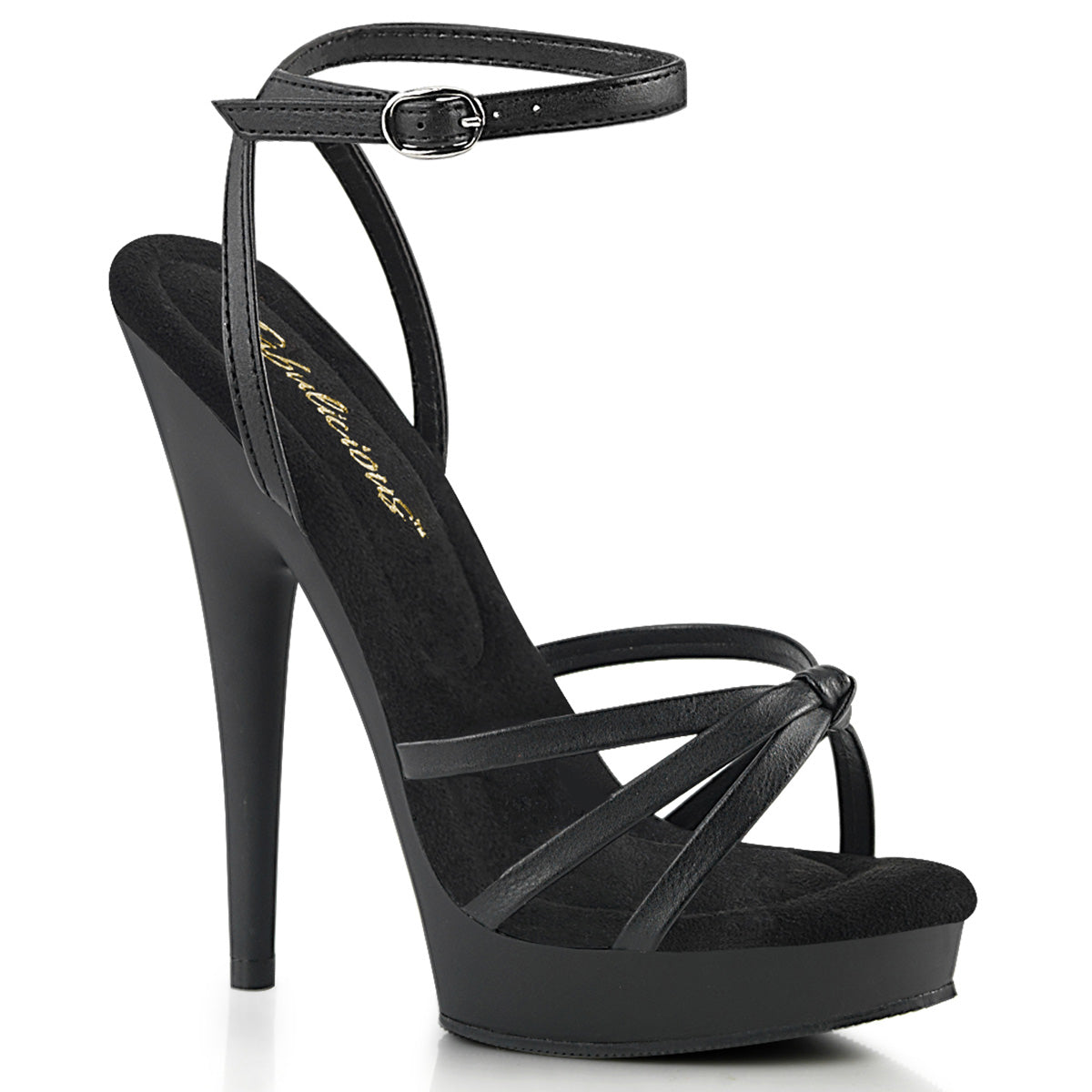 Fabulicious Sultry-638 in Black Vegan Leather/Black – Pleaser Shoes