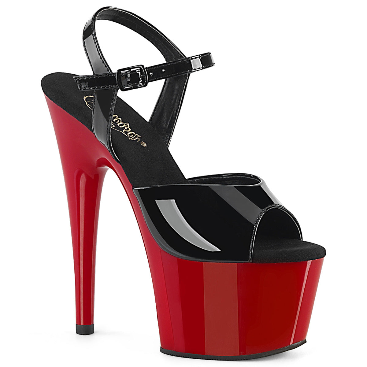 Pleaser Adore-709 in Black Patent/Red – Pleaser Shoes