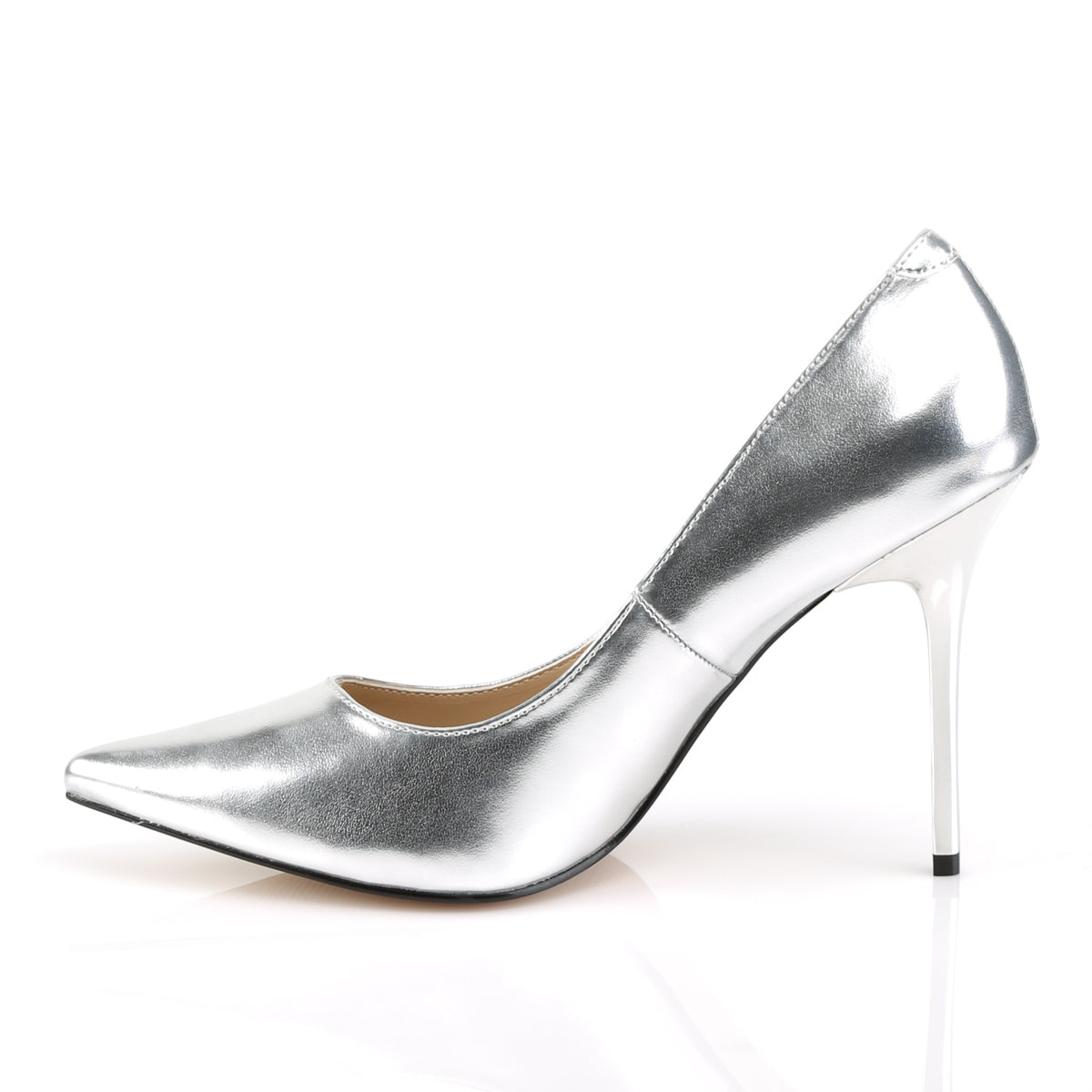 Pleaser Classique-20 in Silver – Pleaser Shoes