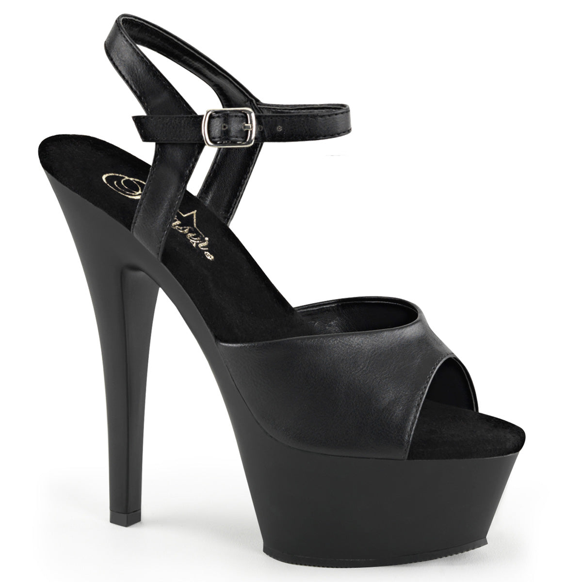 Pleaser Kiss-209 in Black Vegan Leather â Pleaser Shoes